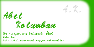 abel kolumban business card